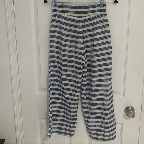 Aerie Blue and White Striped Stretchy Pants Women's Size XS - Picture 3 of 6